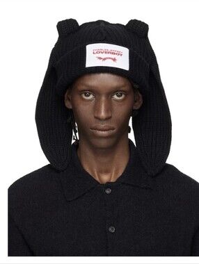 Black Knit Earflap Hat